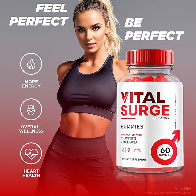 (2 Pack) Vital Surge Gummies, VitalSurge Gummies All Natural, Vital Surge Gomitas, Apple Cider Vinegar Supplement, Official Vital Surge Gummies Reviews (120 Gummies)