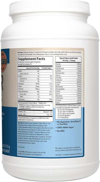 MRM Nutrition Gainer Protein with Probiotics + Postbiotics | Vanilla Flavored | 25g Protein | Whey Concentrate + Isolate + micellar Casein| Slow + Fast digesting| with Digestive enzymes | 18 Servings