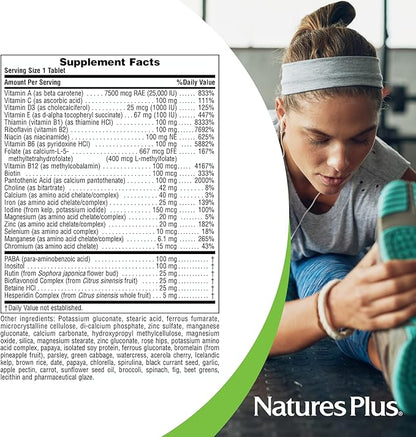 Natures Plus Ultra II Multivitamin, Sustained Release - 180 Vegetarian Tablets - Daily Whole Food Vitamin & Mineral Supplement for Overall Health - Natural Energy Booster - 180 Servings