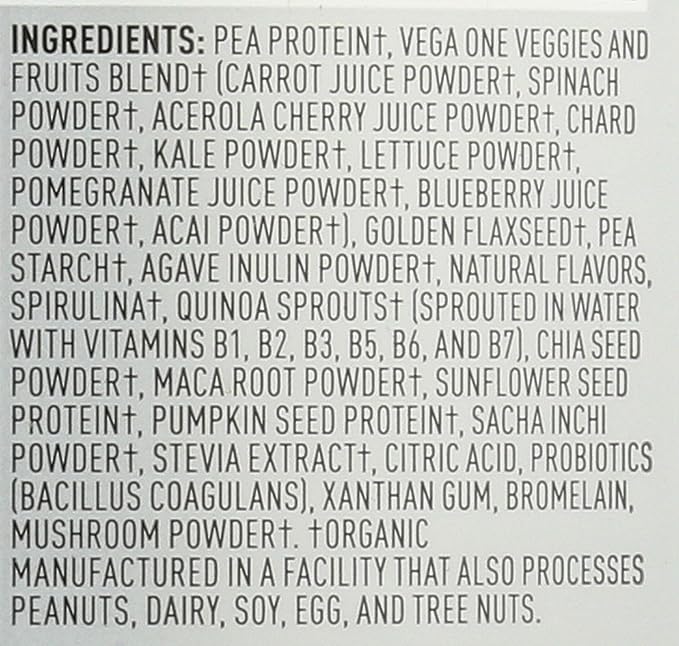 Vega Organic All-in-One Vegan Protein Powder, French Vanilla -Superfood Ingredients, Vitamins for Immunity Support, Keto Friendly, Pea Protein for Women & Men, 12.2 oz (Packaging May Vary)