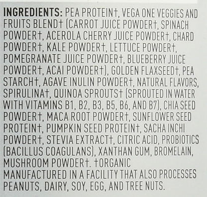 Vega Organic All-in-One Vegan Protein Powder, French Vanilla -Superfood Ingredients, Vitamins for Immunity Support, Keto Friendly, Pea Protein for Women & Men, 12.2 oz (Packaging May Vary)