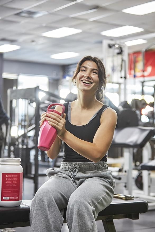 Shaker Bottle –26oz Double Wall Stainless Steel, No Mixing Tools Needed,Ideal for Protein Shakes,Water, Smoothies, Cocktails –Leak-Proof, Copper-Insulated, BPA-Free (Pink)