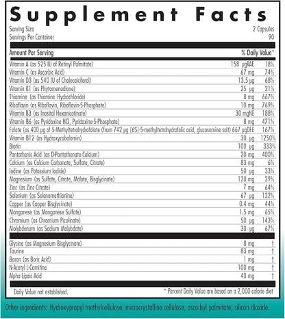 Nutricology MVM-A Supplement - Multivitamin for Men & Women, with Iron, Daily Vitamins, for Adults, High Potency, Bioavailable, Vegetarian Capsules - 180 Count