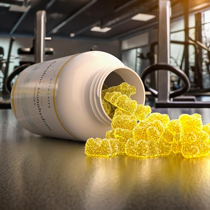 Sugar-Free Creatine Monohydrate Gummies (1g/gummy for Intake Control) Potent Creatine Gummies for Men & Women, Creatine Supplement for Muscle Support, Cellular Energy & Cognitive Function, Gluten-Free