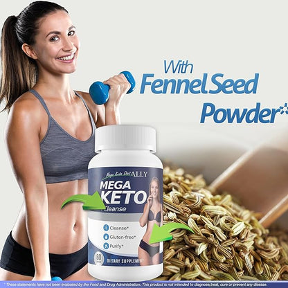 Mega Keto Diet + Cleanse - Help Reduce Gut Bloat - Blast Out Carbs to Support Ketosis Cleanse - Digestive Cleansing Ketogenic Support - Body Cleanse & Liver Cleanse - Help Support Overall Health
