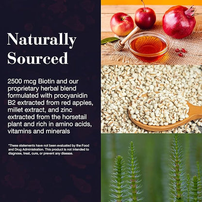 NEW NORDIC Hair Volume Gummies, 2500 mcg Biotin Daily Intake, Hair Vitamins to Support Hair Skin & Nails, Vegan Hair Supplement for Men and Women, 60 Count (Pack of 3)