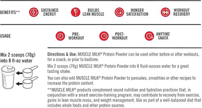 Muscle Milk Genuine Protein Powder, Chocolate, 4.94 Pound, 32 Servings, 32g Protein, 2g Sugar, Calcium, Vitamins A, C & D, NSF Certified for Sport, Energizing Snack, Packaging May Vary