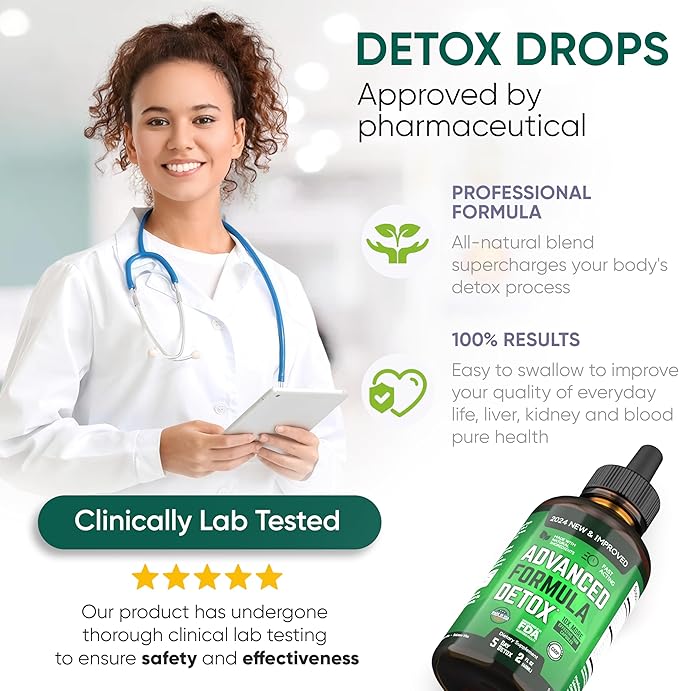 Salutem Vita™ Liquid Advanced Formula Detox - Detoxify and Rejuvenate: Liquid Dietary Supplement for Total Body Cleanse - Supplement for Toxin Removal - 1 Pack - 2 Fl Oz (20 Servings)