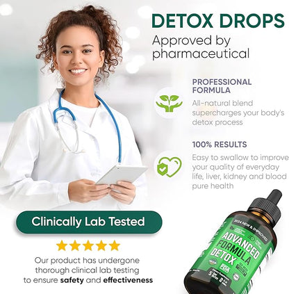 Salutem Vita™ Liquid Advanced Formula Detox - Detoxify and Rejuvenate: Liquid Dietary Supplement for Total Body Cleanse - Supplement for Toxin Removal - 1 Pack - 2 Fl Oz (20 Servings)