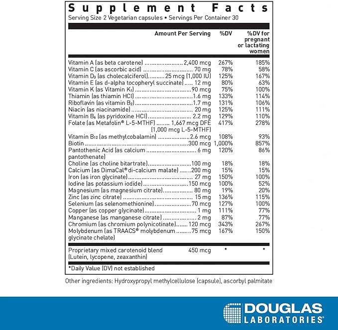 Douglas Laboratories Prenatal | Essential Vitamins and Minerals to Support Maternal Health During Pregnancy* | 60 Capsules