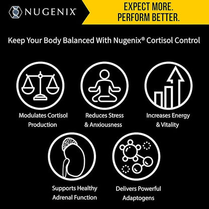 Nugenix Cortisol Control - Cortisol Manager and Adrenal Support Supplement for Men, 60 Capsules