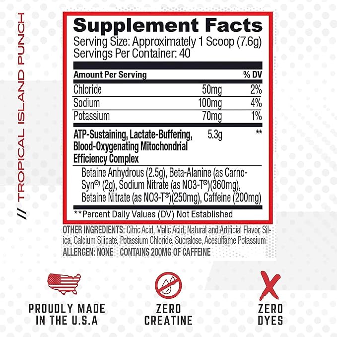 Purus Labs CONDENSE PreWorkout Powder, 40 Servings (Tropical Island Punch)