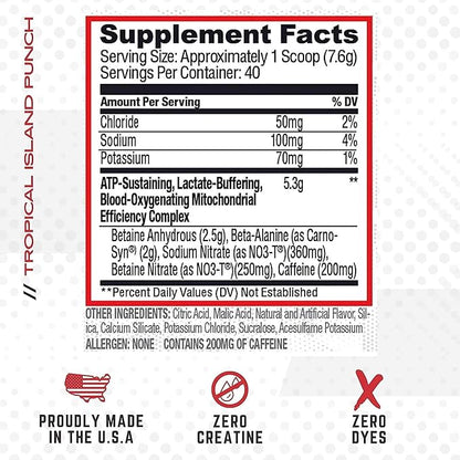 Purus Labs CONDENSE PreWorkout Powder, 40 Servings (Tropical Island Punch)