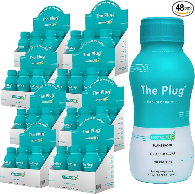 The Plug Cleanse Detox Drink, 48-Pack - All-Natural Plant-Based Electrolyte & Liquid Hydration Pack - Regain Key Nutrients Support Drink