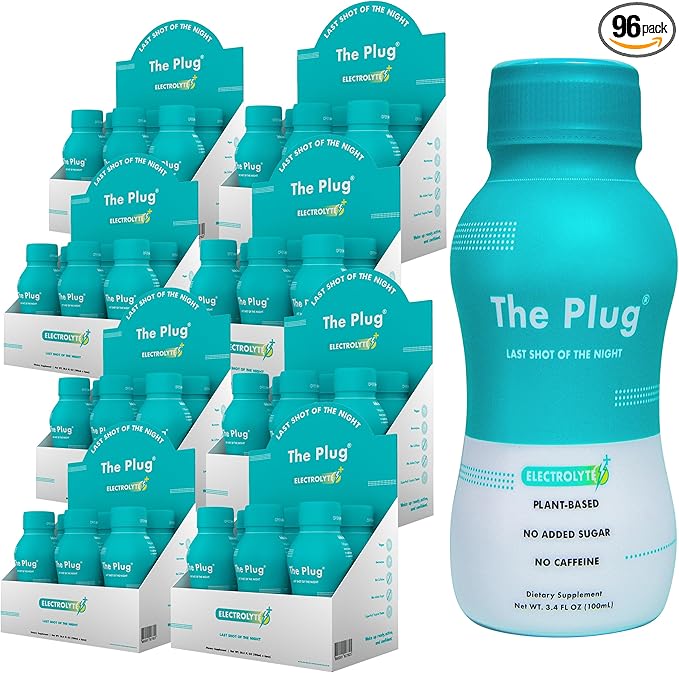 The Plug Cleanse Detox Drink, 96-Pack - All-Natural Plant-Based Electrolyte & Liquid Hydration Pack - Regain Key Nutrients Support Drink