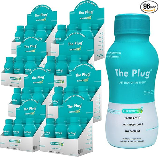 The Plug Cleanse Detox Drink, 96-Pack - All-Natural Plant-Based Electrolyte & Liquid Hydration Pack - Regain Key Nutrients Support Drink