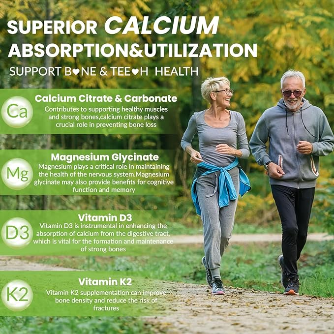 Calcium Magnesium Zinc Gummies for Adult: 1200mg Calcium Citrate 400mg Magnesium Glycinate with D3 B12 - Sugar Free High Absorption Supplement for Women Men (60 Count(Pack of 1))