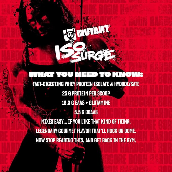Mutant ISO Surge Whey Protein Isolate Powder Acts Fast to Help Recover, Build Muscle, Bulk and Strength, 5 lb - Strawberry Milkshake