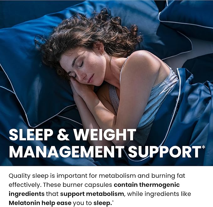 Night Time Fat Burner | Shred Fat While You Rest | Hunger Suppressant, Carb Blocker & Weight Loss Support Supplements | Burn Belly Fat, Support Metabolism & Rest Easily | 120 Nighttime Pills