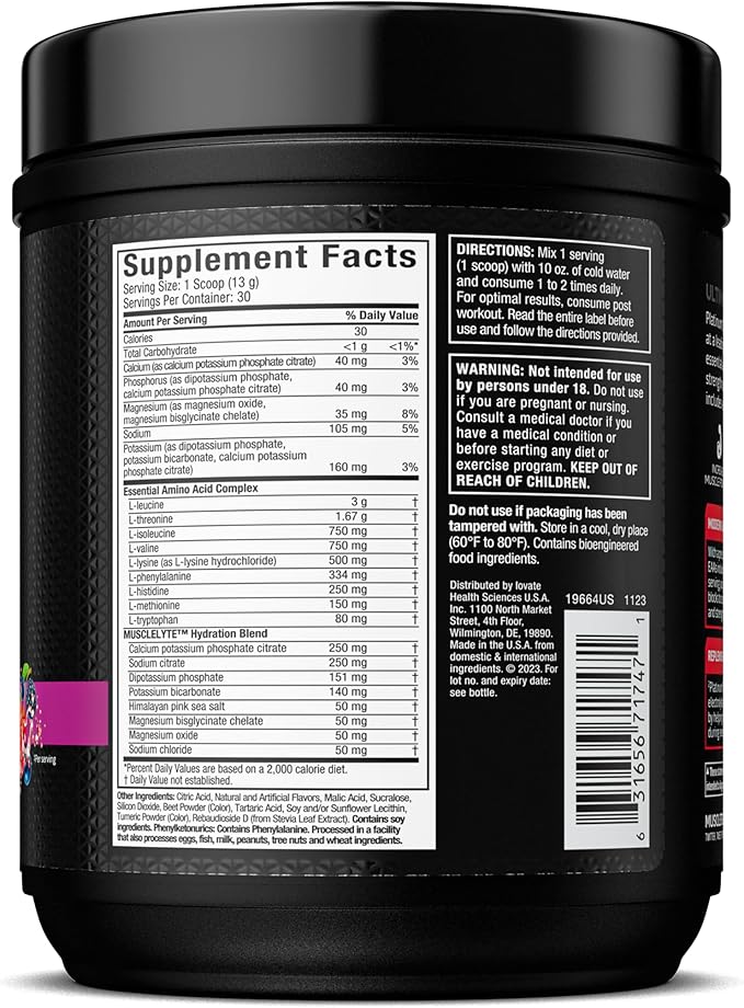 MuscleTech | Platinum 100% EAA+| Essential Amino Acids| Muscle Strength Builder for Men & Women | Workout Supplement | Fruit Punch | 13.8 oz | 30 Servings