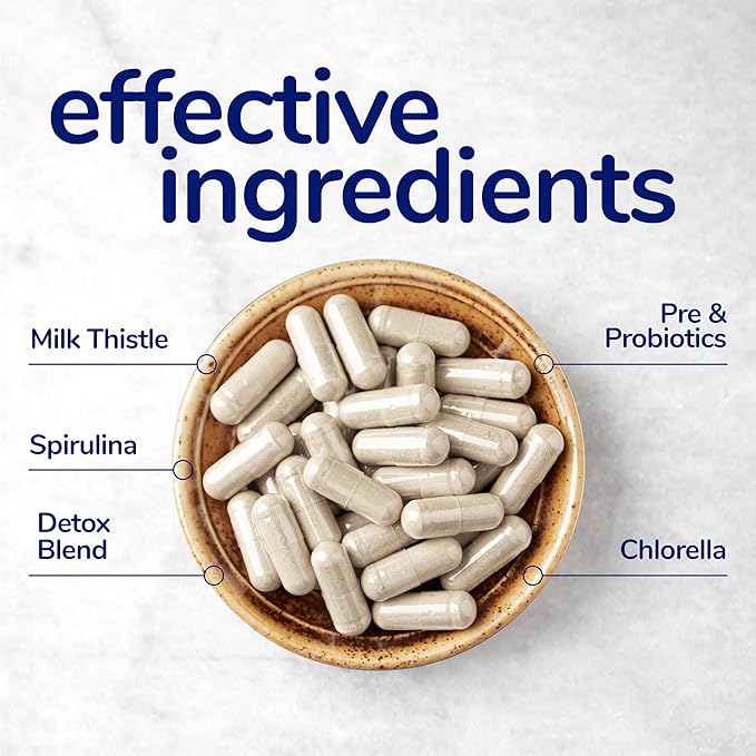 her own Cleanse, Gentle Detox, Supports Healthy Gut, Ocean Algae Cleanse, Prebiotic/Probiotic Blend, Cleansing Herbal Blend, Gluten and Soy Free, Vegan, 60 Capsules, 30 Servings, Multicolor