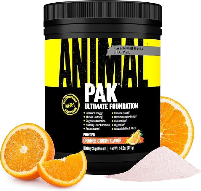 Animal Pak - Convenient All-in-One Vitamin & Supplement Powder - Zinc, Vitamins C, B, D, Amino Acids, Immune Support, Digestive Enzymes, and More - Daily Multivitamin for Women & Men - 60 Scoops