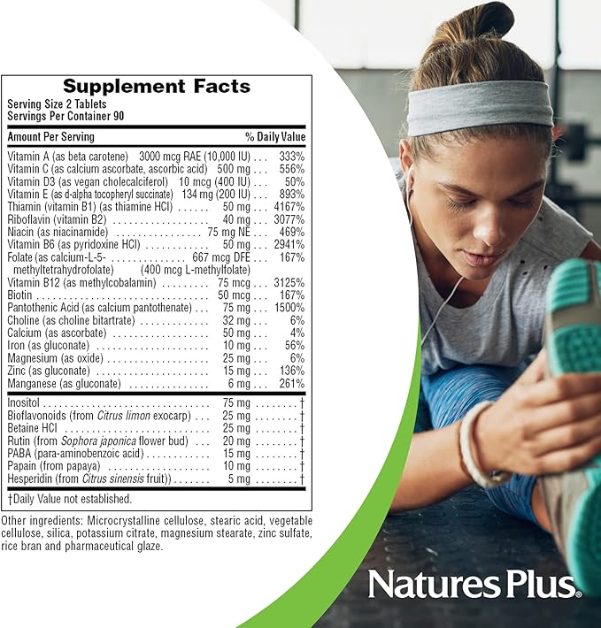 Natures Plus Nutri-Genic Multivitamin - 180 Vegetarian Tablets - Hypo-Allergenic Natural Multivitamin & Mineral Supplement for Sensitive People - Allergen-Free, Gluten-Free - 90 Servings