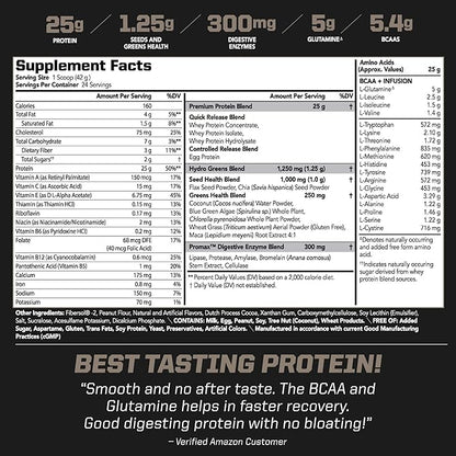 PMD Sports Amplify XL Premium Whey Protein Supplement Hydro Greens Blend - Glutamine and Whey Protein Matrix with Superfood for Muscle, Strength and Recovery - Peanut Butter Cup (24 Servings)