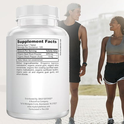Beet Root Supplements - Overall Vitality & Energy Supplements for Women & Men with Black Pepper Powder & Beet Root Powder - 120 All Natural Beet Root Pills per Bottle
