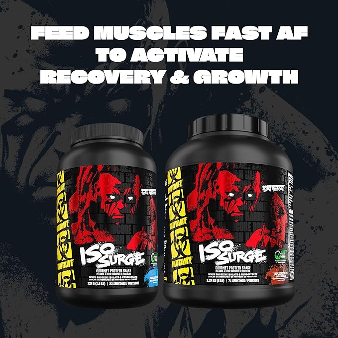 Mutant ISO Surge Whey Protein Isolate Powder Acts Fast to Help Recover, Build Muscle, Bulk and Strength, 1.6 lb (Chocolate Fudge Brownie)