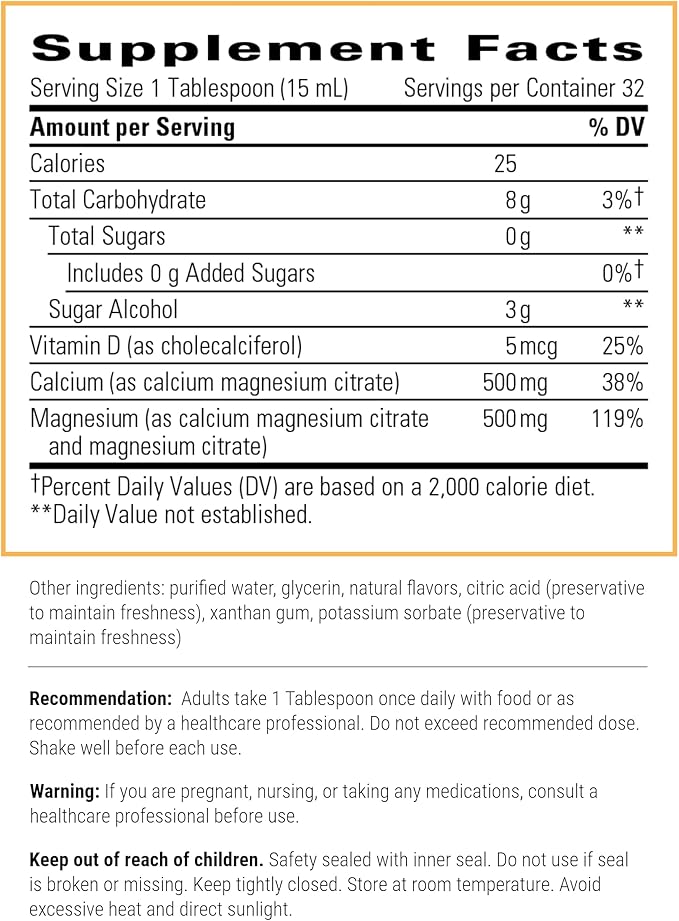 Integrative Therapeutics Liquid Calcium Magnesium - 1:1 Calcium to Magnesium Ratio - Mineral Supplement with Vitamin D3 - Bone Health Supplement for Men and Women* - 16 fl oz, Berry Flavored