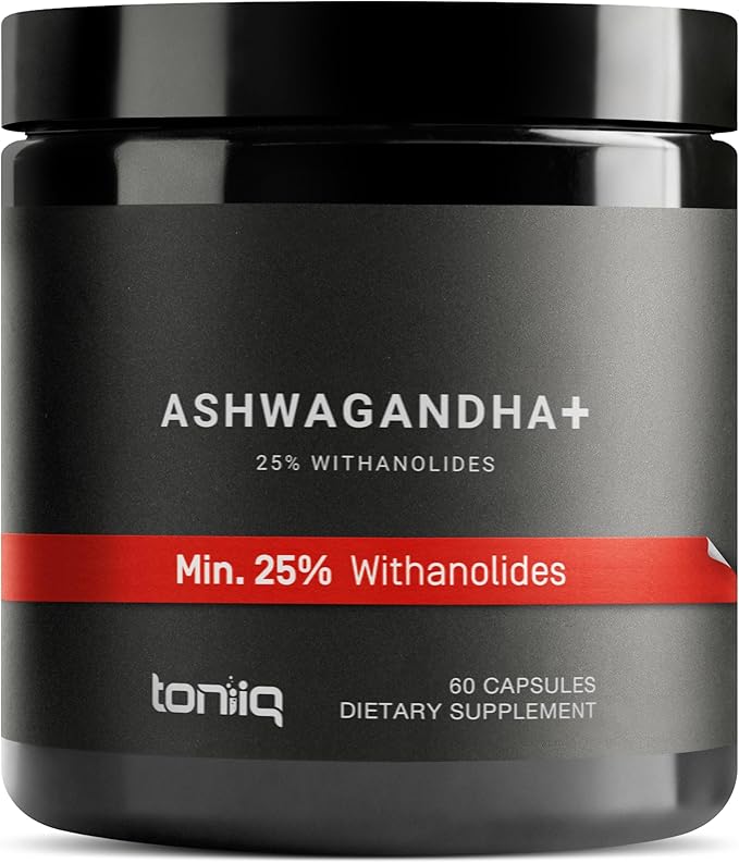 Toniiq 52,000mg 40x Concentrated Extract - 25% Withanolides - Ultra High Strength Ashwagandha Capsules - Wild Harvested in India - Highly Concentrated and Bioavailable Supplement- 60 Veggie Capsules