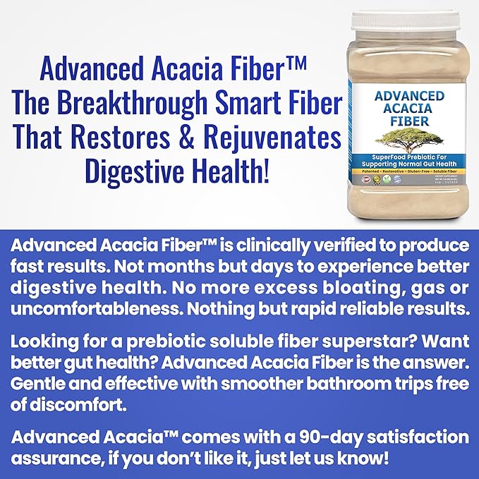 Kidney Restore Acacia Fiber Powder Prebiotic Soluble Fiber Powder Perfect Bathroom Trips, Digestion, IBS Relief, Leaky Gut Repair 24oz w/Scooper