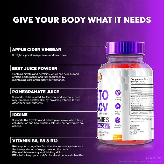 Turbo Ripped Keto ACV Gummies, Official TurboRipped Keto Gummies, Apple Cider Vinegar Supplement, All Natural Keto+ACV, Premium Keto Plus ACV Gummy, Gomitas Reviews (60 Gummies)
