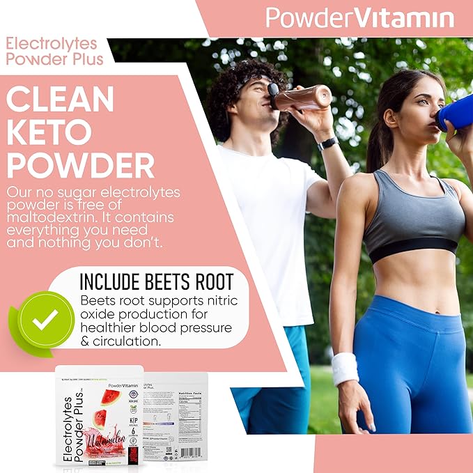 Electrolytes Powder Plus (50 Servings), 0 Calorie Keto, 0 Sugar, No Maltodextrin,1000mg Potassium,120mg Calcium,120mg Magnesium, Hydration Powder (50 Servings, Watermelon)