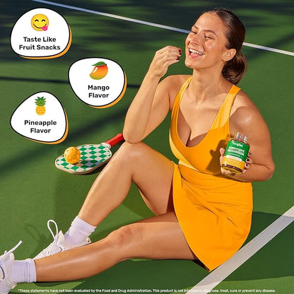 Fungies Cordyceps Mushroom Gummies, Mango & Pineapple Flavor - Mushroom Herbal Supplement Gummy for Adults Supports Endurance, Energy & Performance - Caffeine-Free Energy Gummies - 60 Servings