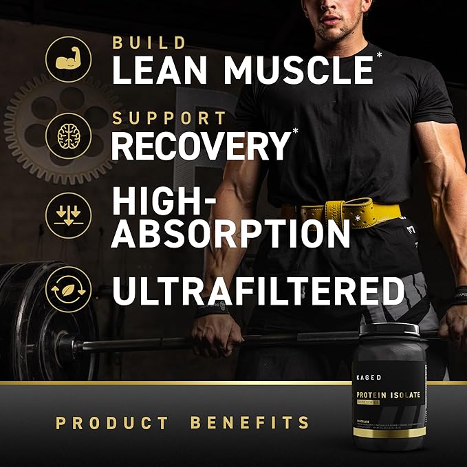 Kaged Protein Powder Elite: 100% Isolate Blend Whey, Casein, and Milk Protein Blend for Recovery and Muscle Building | Vanilla | 2lbs