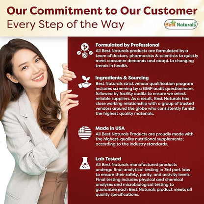 Best Naturals 3 Pack L-Arginine 1000 mg 120 Tablets - Pharmaceutical Grade L Arginine Supplement Promotes Nitric Oxide Synthesis (Total 360 Tablets)