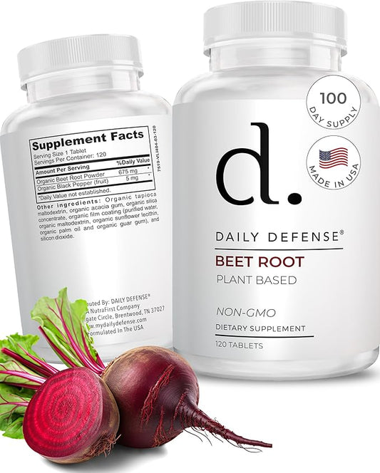 Beet Root Supplements - Overall Vitality & Energy Supplements for Women & Men with Black Pepper Powder & Beet Root Powder - 120 All Natural Beet Root Pills per Bottle