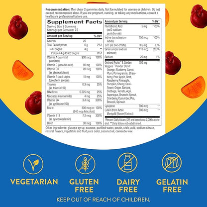 Nature’s Way Alive! Men’s 50+ Daily Gummy Multivitamins, Supports Healthy Brain, Eyes, Heart*, B-Vitamins, Gluten-Free, Vegetarian, Fruit Flavored, 150 Gummies (Packaging May Vary)