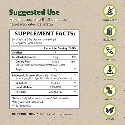 Master Supplements TruFiber - 6.35 oz - Prebiotic Fiber to Help Boost Probiotic Growth - Supports Digestive Health - Vegan, Gluten Free - 50 Servings