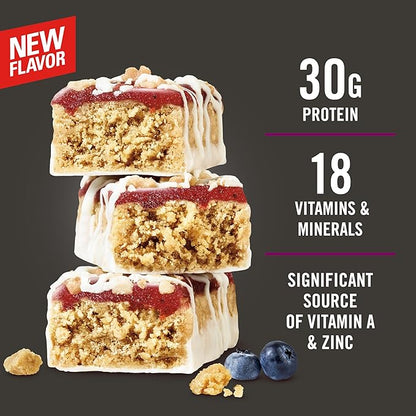 MET-Rx Big 100 Colossal Protein Bars, Blueberry Cobbler, Meal Replacement Bars, 4 Count