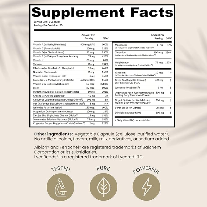 ONE Immunity Boost Multivitamin Supplements for Women and Men | Advanced Immunity Defense Support | Helps Immune Response | 6-Month Supply, 1,080 Capsules, Pack of 6