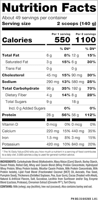Mutant Mass Weight Gainer Protein Powder - Mass Builder for Bulking and Lean Mass Gainer, The Weight Gainer Men Need to Bulk up – 15 Pound – Triple Chocolate