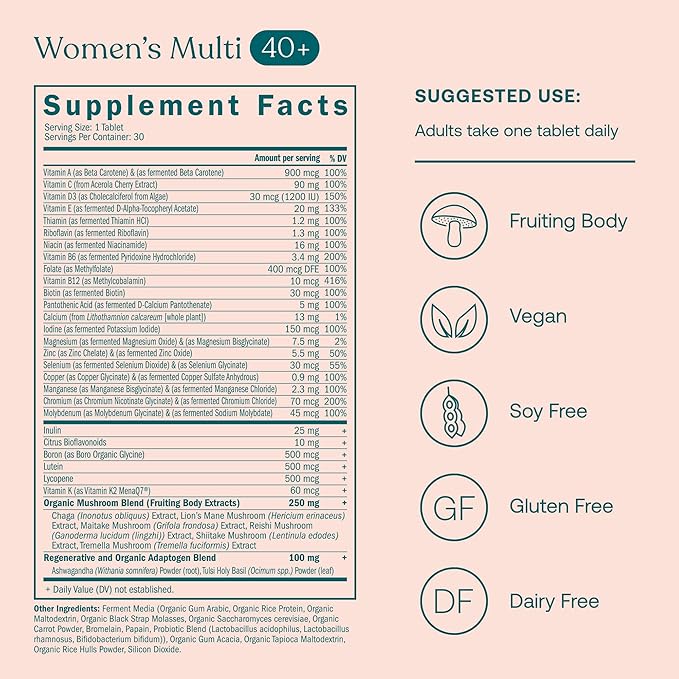 True Grace One Daily Women’s Multivitamin 40+ (30 Vegan Tablets) & Omega-3 Fish Oil (60 Softgels) - Gluten Free, Soy Free, Organic - 30-Day Supply of Each