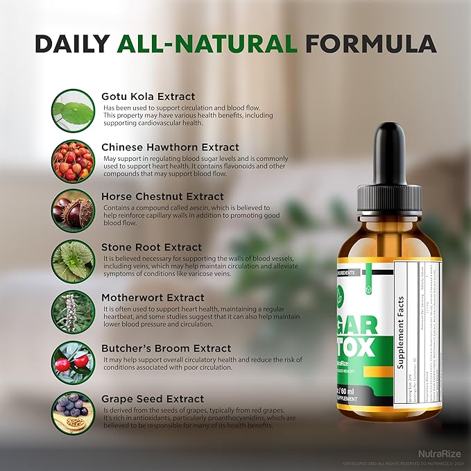 Sugar Detox, Sugar Detox Drops, 21-Day Sugar Detox Challenge, All-Natural Liquid Cleanse for Beginners, Premium Blood Formula Gotas Reviews (30 Servings)