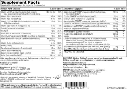 Klaire Labs VitaSpectrum Capsules - Multivitamin & Multimineral for Kids with 28 Essential Nutrients Including Folate, B12, B6, Antioxidants, Vitamin E & D3 - No Copper or Iron, Gluten-Free (180ct)
