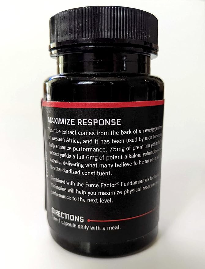 Force Factor Yohimbine Supplement for Men, Yohimbe Bark Extract with Superior Absorption to Enhance Performance, 6mg Yohimbine Bark Pills with Key Natural Ingredients, 30 Count (Pack of 2)