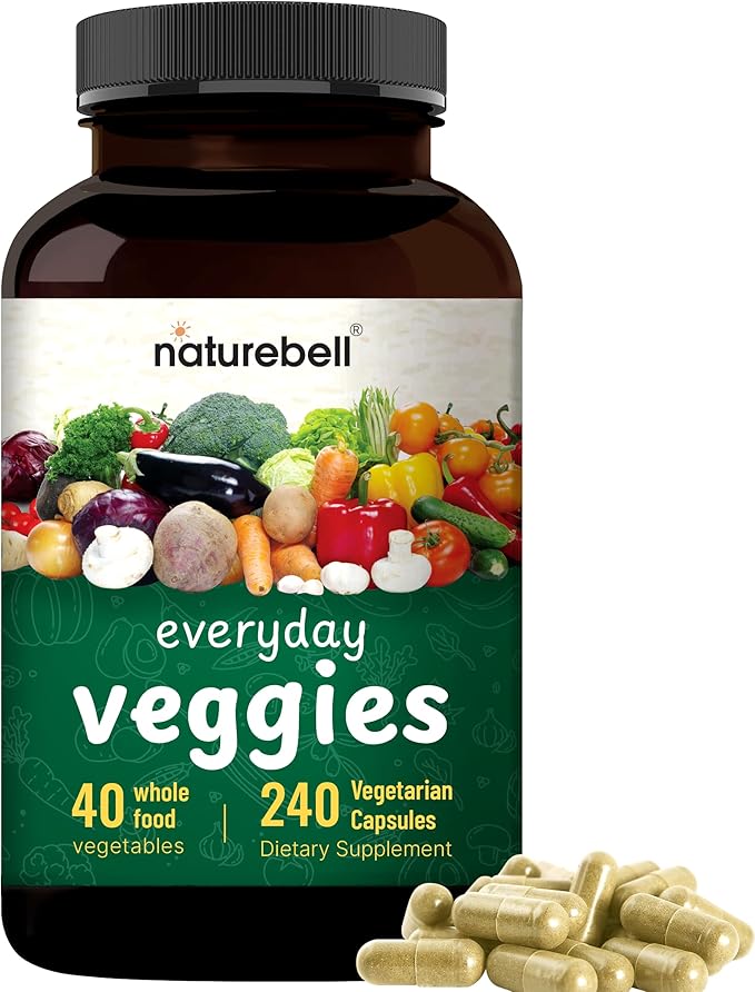 Fruit and Veggies Supplement – 480 Total Vegetarian Capsules | Balance of Natural 40 Whole Fruits & Veggies Blend | Fresh Superfood Formula with Vitamins and Minerals – Non-GMO
