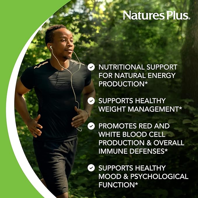 Natures Plus Vitamin B12 (Methylcobalamin) - 500 mcg, 90 Vegetarian Tablets -High Potency Red Blood Cell Support - Natural Energy Booster, Promotes Overall Health - Gluten-Free - 90 Servings